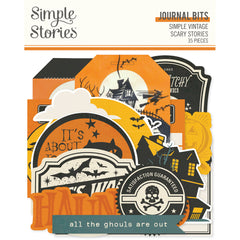 Simple Vintage Scary Stories - Simple Stories - Bits & Pieces 35/Pkg - Journaling (2449)