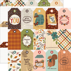 Cider & Donuts - Simple Stories - Double-Sided Cardstock 12"X12" - Tags Elements (2623)