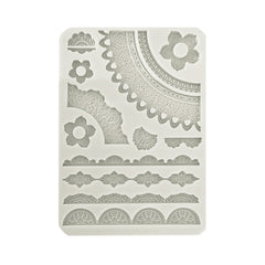 Create Happiness Secret Diary - Stamperia - A5 Silicone Mould - Lace Borders (2410)