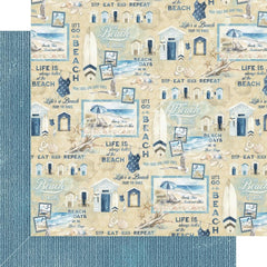 The Beach Is Calling  - Graphic 45 - Double-Sided Cardstock 12"X12" - Sandy Toes And Sunkissed Nose