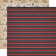 Pirates - Carta Bella - Double-Sided Cardstock 12"X12" - Scallywag Stripes