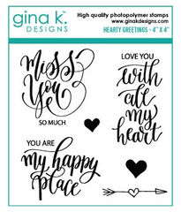 Gina K - Clear Stamps 4"x4" - Hearty Greetings MINI