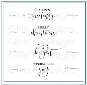 Gina K - Clear Stamps 4"x4" - Scripty Holiday MINI