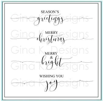 Gina K - Clear Stamps 4"x4" - Scripty Holiday MINI