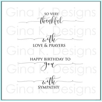 Gina K - Clear Stamps 4"x4" - Scripty Sayings 1 MINI