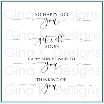 Gina K - Clear Stamps 4"x4" - Scripty Sayings 2 MINI