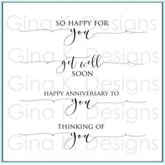 Gina K - Clear Stamps 4"x4" - Scripty Sayings 2 MINI