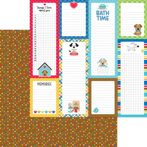 Doggone Cute - Doodlebug - Double-Sided Cardstock 12"X12"  - See Spot Run