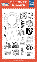Hip Hip Hooray - Echo Park - Clear Stamp - Sentiment Badge