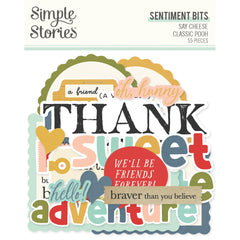 Simple Vintage Essentials Color Palette - Simple Stories - Bits & Pieces Die-Cuts 53/Pkg - Sentiment (0155)