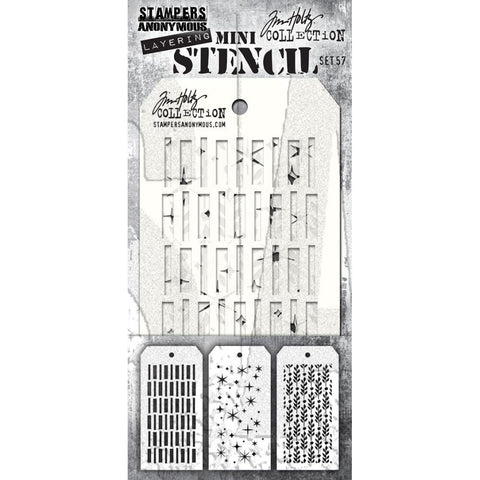 Tim Holtz - Mini Layered Stencil Set 3/Pkg - Set #57 (8603)