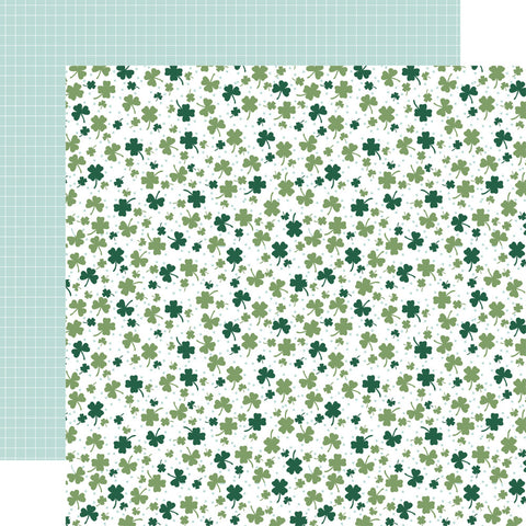 Lucky Charm - Echo Park - Double-Sided Cardstock 12"X12" - Shamrocks