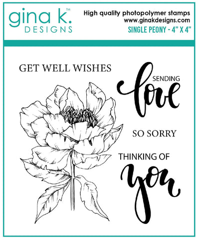 Gina K - Clear Stamps 4"x4" - Single Peony MINI