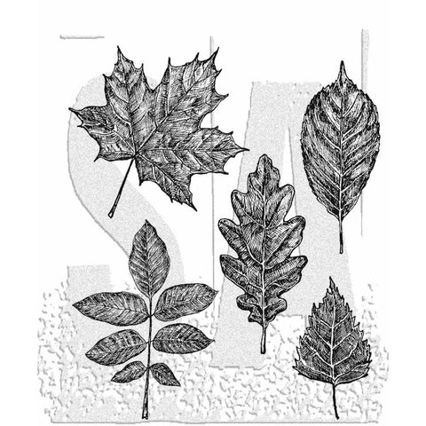 Tim Holtz - Cling Stamps 7"X8.5" -  Sketchy Leaves