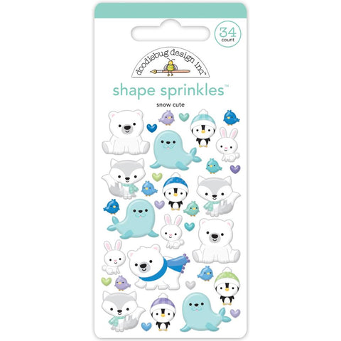 Snow Much Fun - Doodlebug - Sprinkles Adhesive Enamel Shapes - Snow Cute (3455)