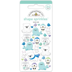 Snow Much Fun - Doodlebug - Sprinkles Adhesive Enamel Shapes - Snow Cute (3455)