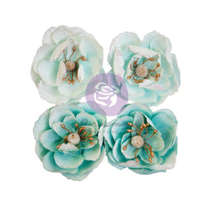 Postcards From Paradise - Prima Marketing - Paper Flowers 4/Pkg - Soft Breeze (4589)