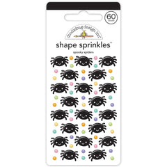 Sweet & Spooky - Doodlebug - Sprinkles Adhesive Enamel Shapes - Spooky Spiders (2342)