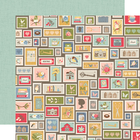 Front Porch - Simple Stories - Double-Sided Carstock 12"X12" - Stay Awhile