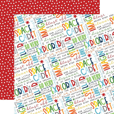 Blasts Off - Echo Park - Double-Sided Cardstock 12"X12" - Stellar Phrases