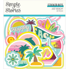 Just Beachy - Simple Stories - Bits & Pieces Die-Cuts 39/Pkg - Sticker