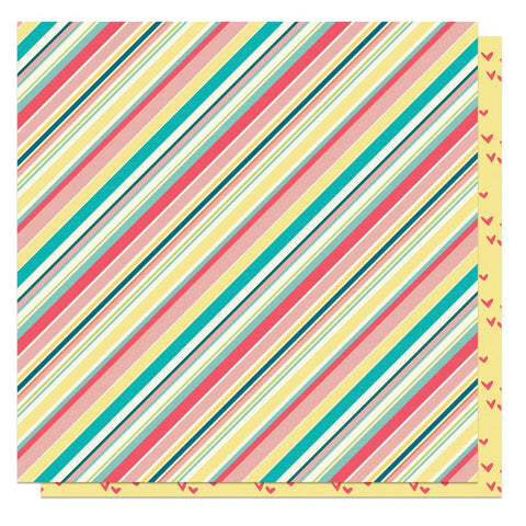 Book Club - PhotoPlay -   Double-Sided Cardstock 12"X12" - Storied Stripe