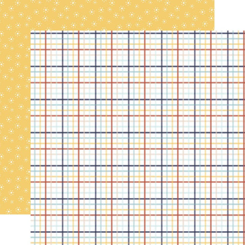 Baby on Board BOY - Echo Park - Double-Sided Cardstock 12"X12" - Sweet Boy Plaid