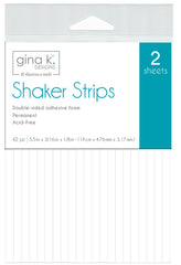 Gina K. Designs - Adhesive Foam Shaker Strips (42pc) - 1/8" x 3/16" - White (2 Sheets)