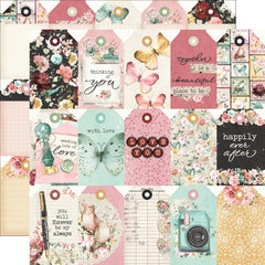 Simple Vintage Love Story - Simple Stories - Double-Sided Cardstock 12"X12" - Tag Elements
