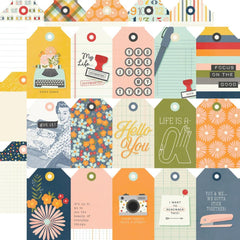For the Record - Simple Stories - Double-Sided Cardstock 12"X12" - Tag Elements