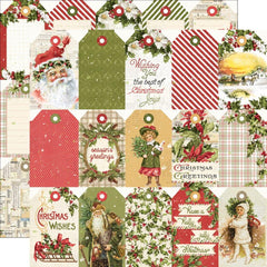 Simple Vintage Yuletide -Simple Stories - Double-Sided Cardstock 12"X12" - Tag Elements