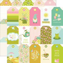 Tea Garden - Simple Stories - 12"x12" Patterned Paper - Tag Elements
