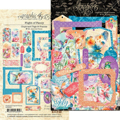 Flight Of Fancy - Graphic45 - Die-Cut Assortment  - Chipboard Tags & Frames (5956)