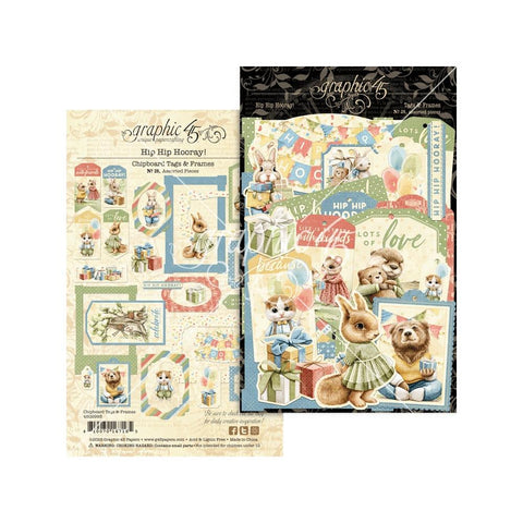 Hip Hip Hooray - Graphic45 - Die-Cut Assortment - Tags & Frames (7165)