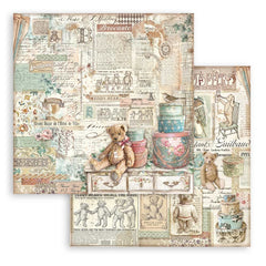 Brocante Antiques - Stamperia - 12"X12" Patterned Paper - Teddy Bear (3318)