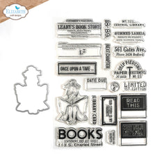 Elizabeth Craft Designs - Clear Stamp & Die Set - The Bookstore (9977)