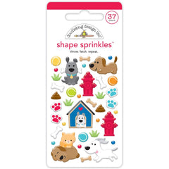 Doggone Cute - Doodlebug - Sprinkles Adhesive Enamel Shapes - Throw Fetch Repeat