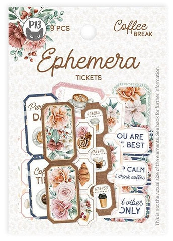 Coffee Break - P13 - Ephemera Cardstock Die-Cuts 9/Pkg - Tickets (1435)