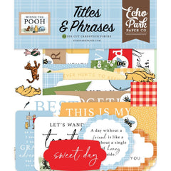 Winnie The Pooh - Echo Park - Cardstock Ephemera 33/Pkg - Titles & Phrases