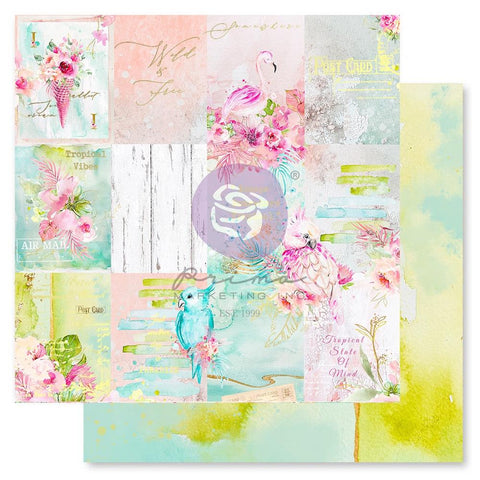 Postcards From Paradise - Prima Marketing - Double-Sided Cardstock 12"X12" - Tropical Vibes