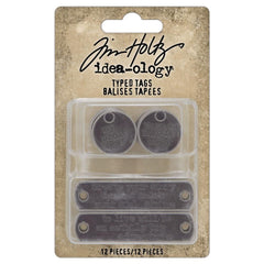 Tim Holtz  - Idea-ology - Typed Tags 12/Pkg (3825)