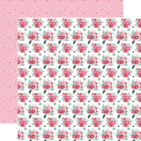 Valentine's Day - Echo Park - Double-Sided Cardstock 12"X12" - Valentine Bouquets