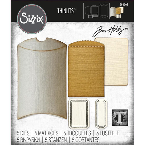 Sizzix/Tim Holtz - Thinlits Dies 6/Pkg  - Vault Pillow Box + Bag