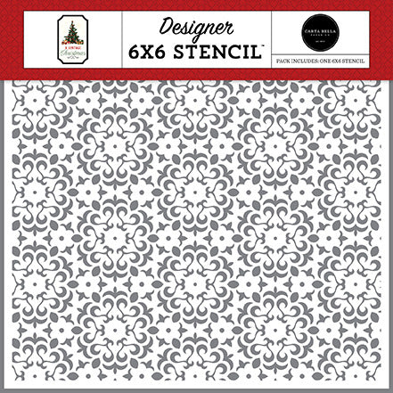 A Vintage Christmas  - Carta Bella - Stencil 6"X6" - Vintage Damask