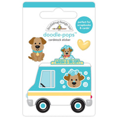 Doggone Cute - Doodlebug - Doodle-Pops 3D Stickers - Wash Wagon