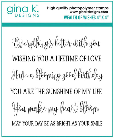 Gina K - Clear Stamps 4"x4" - Wealth of Wishes MINI