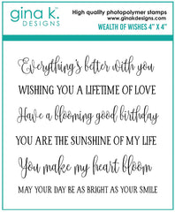 Gina K - Clear Stamps 4"x4" - Wealth of Wishes MINI