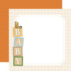 Winnie the Pooh Baby - Echo Park - 12"x12" Patterned Paper - Welcome Baby