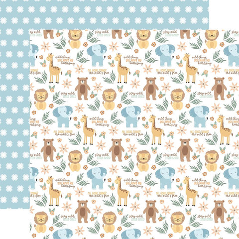 Our Baby (Boy) - Echo Park - Double-Sided Cardstock 12"X12" -  Wild Animals