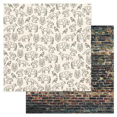 Cedar House - American Crafts - Double-Sided Cardstock 12"X12" - Wild Geo